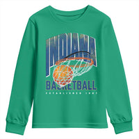 Indiana Basketball Throwback Youth Sweatshirt Retro Hoop Graphic for IN Fans Since 1967