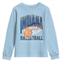Indiana Basketball Throwback Youth Sweatshirt Retro Hoop Graphic for IN Fans Since 1967