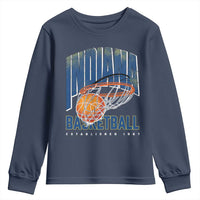 Indiana Basketball Throwback Youth Sweatshirt Retro Hoop Graphic for IN Fans Since 1967