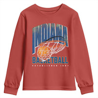 Indiana Basketball Throwback Youth Sweatshirt Retro Hoop Graphic for IN Fans Since 1967