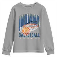 Indiana Basketball Throwback Youth Sweatshirt Retro Hoop Graphic for IN Fans Since 1967