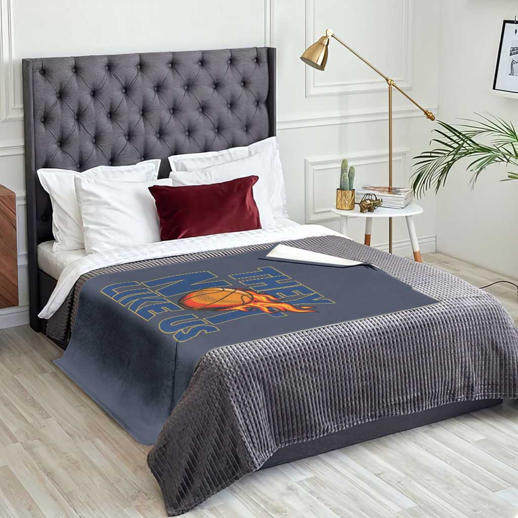 They Not Like Us Basketball Throw Blanket Fierce Flame Ball Graphic for Hooops Fans