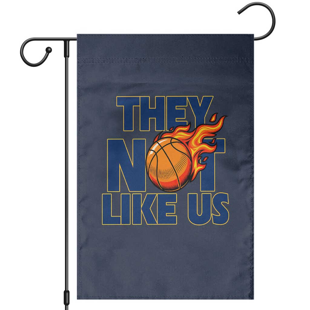 They Not Like Us Basketball Garden Flag Fierce Flame Ball Graphic for Hooops Fans
