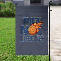 They Not Like Us Basketball Garden Flag Fierce Flame Ball Graphic for Hooops Fans