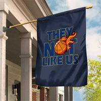 They Not Like Us Basketball Garden Flag Fierce Flame Ball Graphic for Hooops Fans