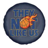 They Not Like Us Basketball Spare Tire Cover Fierce Flame Ball Graphic for Hooops Fans