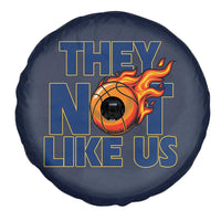 They Not Like Us Basketball Spare Tire Cover Fierce Flame Ball Graphic for Hooops Fans