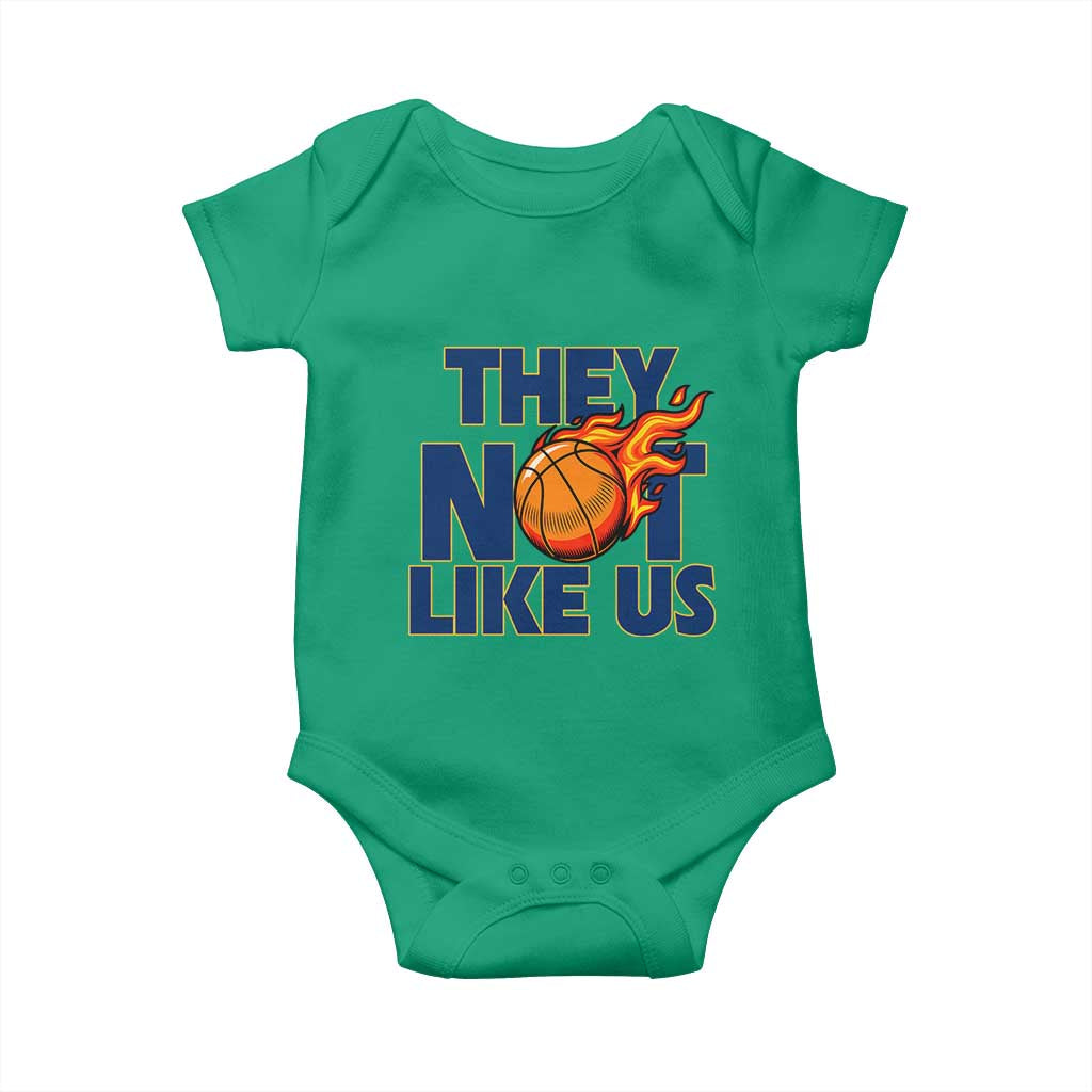 They Not Like Us Basketball Baby Onesie Fierce Flame Ball Graphic for Hooops Fans