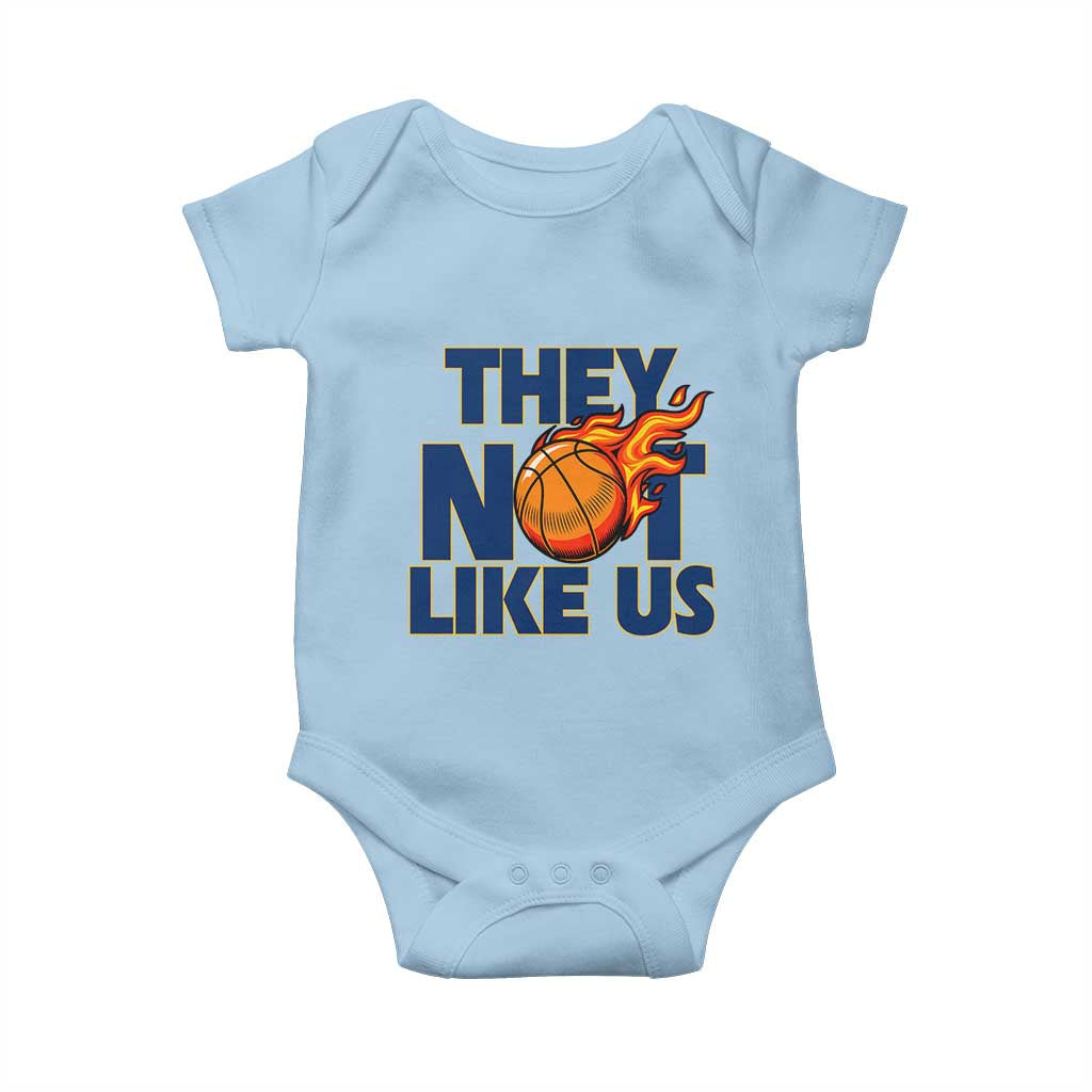 They Not Like Us Basketball Baby Onesie Fierce Flame Ball Graphic for Hooops Fans