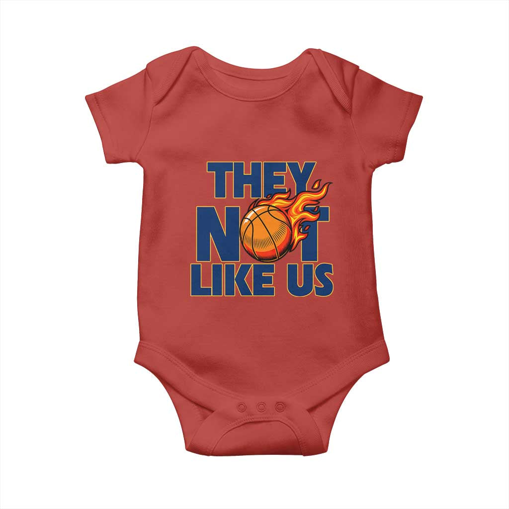 They Not Like Us Basketball Baby Onesie Fierce Flame Ball Graphic for Hooops Fans