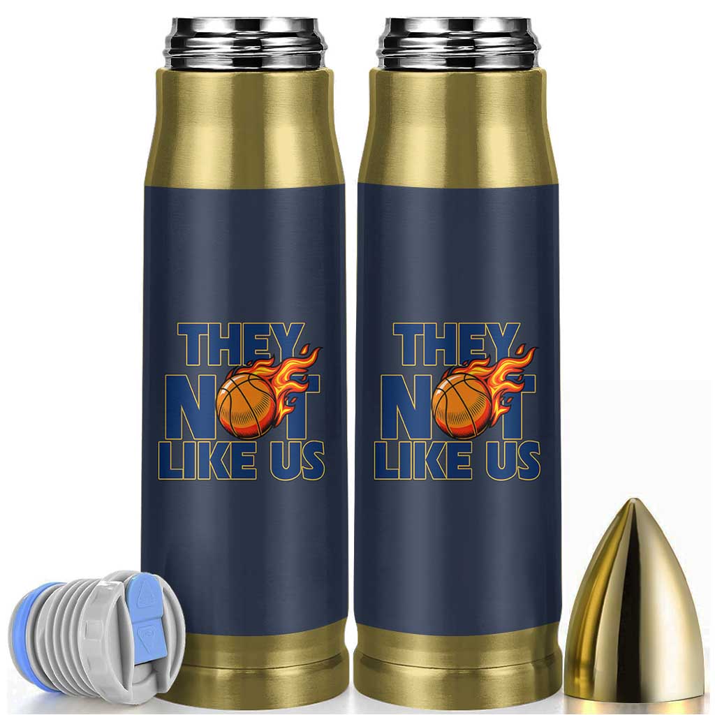 They Not Like Us Basketball Bullet Tumbler Fierce Flame Ball Graphic for Hooops Fans