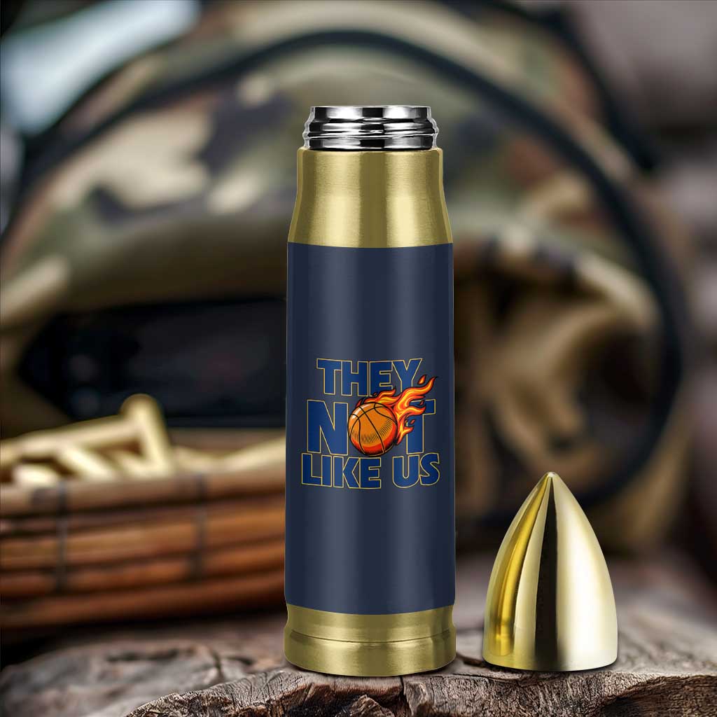 They Not Like Us Basketball Bullet Tumbler Fierce Flame Ball Graphic for Hooops Fans