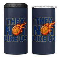 They Not Like Us Basketball 4 in 1 Can Cooler Tumbler Fierce Flame Ball Graphic for Hooops Fans