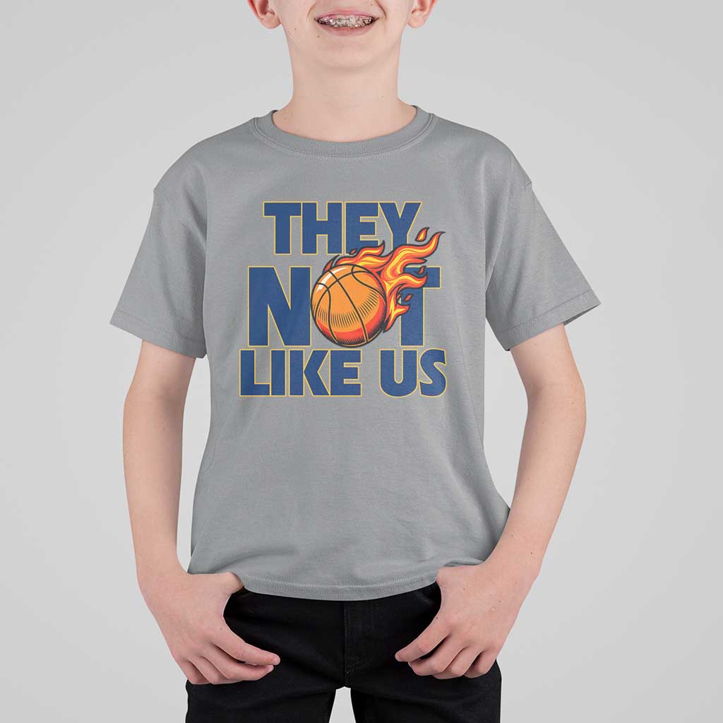 They Not Like Us Basketball T Shirt For Kid Fierce Flame Ball Graphic for Hooops Fans