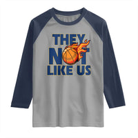 They Not Like Us Basketball Raglan Shirt Fierce Flame Ball Graphic for Hooops Fans