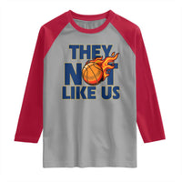 They Not Like Us Basketball Raglan Shirt Fierce Flame Ball Graphic for Hooops Fans