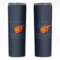 They Not Like Us Basketball Skinny Tumbler Fierce Flame Ball Graphic for Hooops Fans