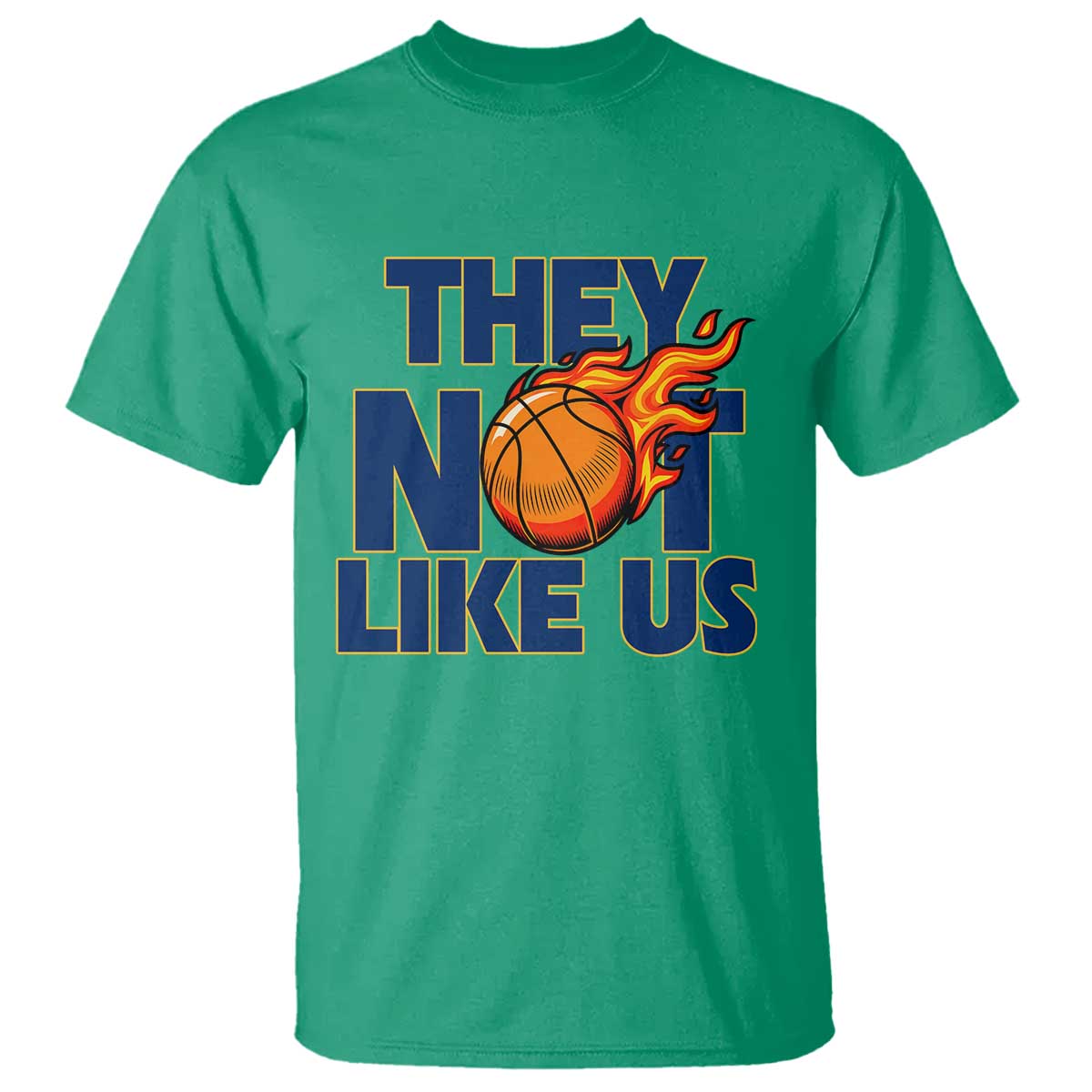 They Not Like Us Basketball T Shirt Fierce Flame Ball Graphic for Hooops Fans