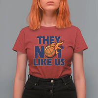 They Not Like Us Basketball T Shirt For Women Fierce Flame Ball Graphic for Hooops Fans