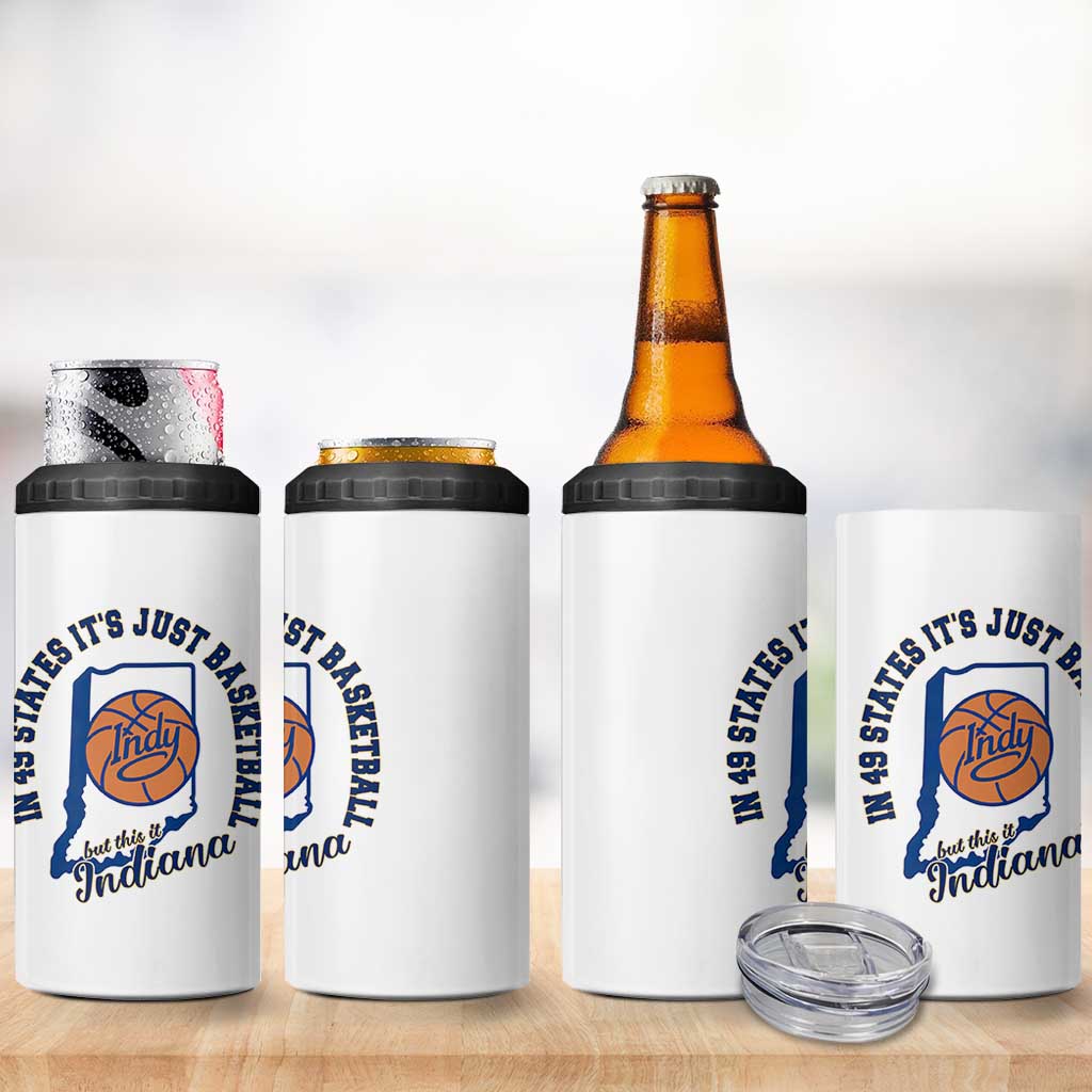 But This Is Indiana Basketball 4 in 1 Can Cooler Tumbler Indy Hoops Pride Sport Lover