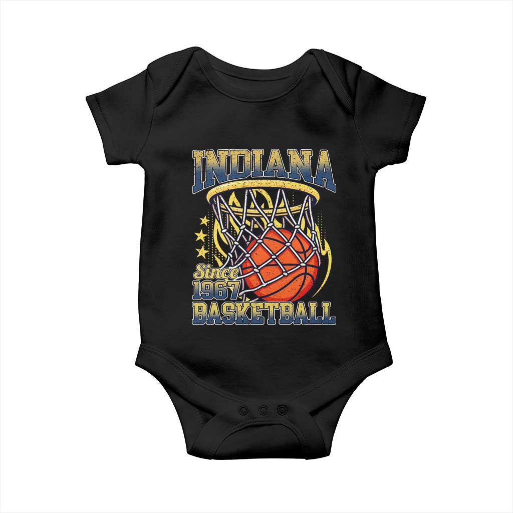 Indiana Basketball Flames Graphic Baby Onesie Vintage 1967 Fan Indy Hoops Pride