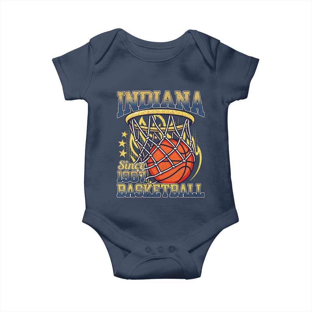Indiana Basketball Flames Graphic Baby Onesie Vintage 1967 Fan Indy Hoops Pride