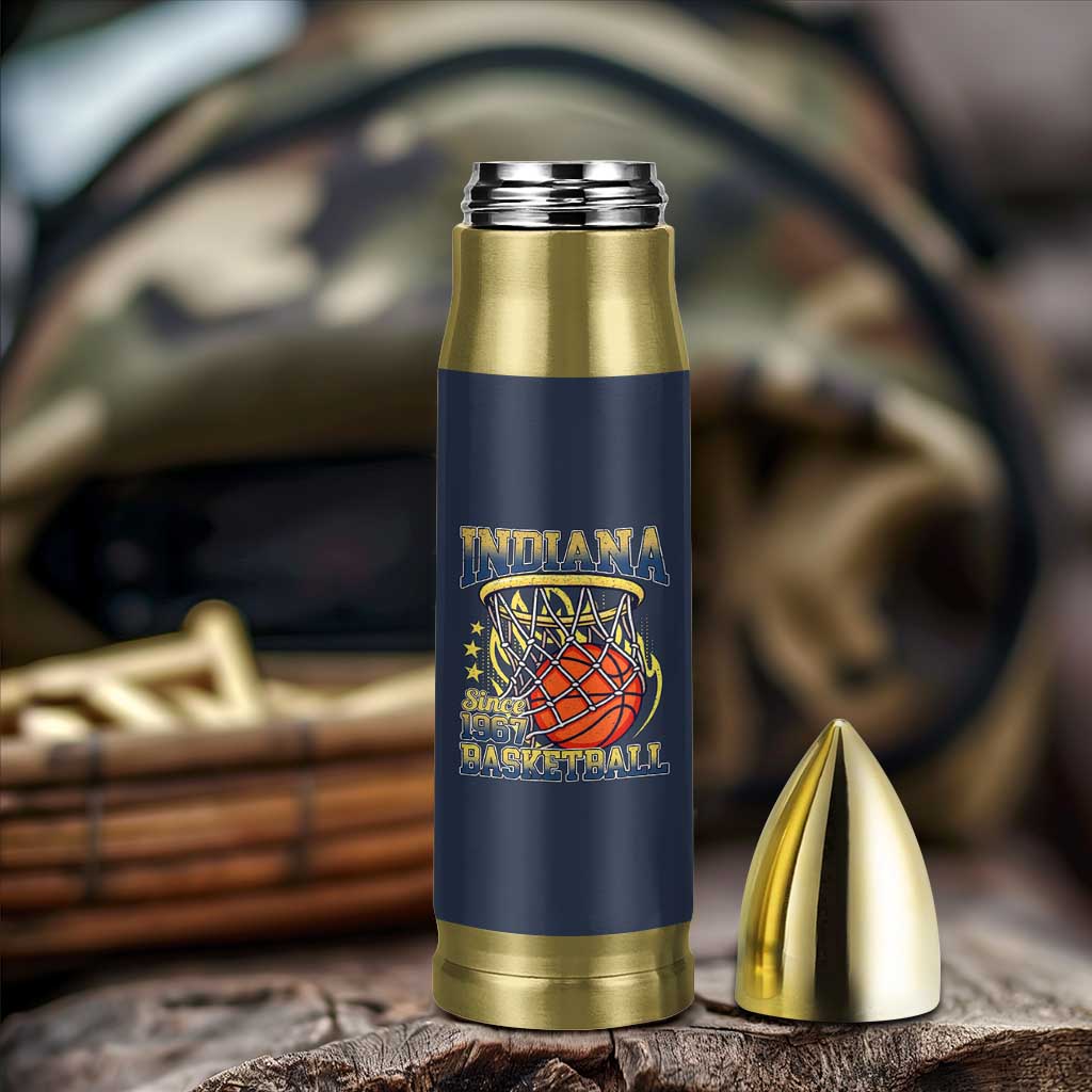 Indiana Basketball Flames Graphic Bullet Tumbler Vintage 1967 Fan Indy Hoops Pride