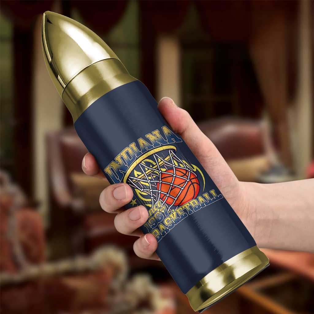 Indiana Basketball Flames Graphic Bullet Tumbler Vintage 1967 Fan Indy Hoops Pride
