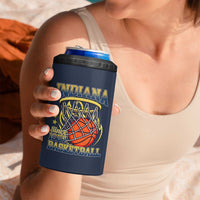 Indiana Basketball Flames Graphic 4 in 1 Can Cooler Tumbler Vintage 1967 Fan Indy Hoops Pride