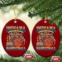 Indiana Basketball Flames Graphic Ceramic Ornament Vintage 1967 Fan Indy Hoops Pride