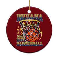 Indiana Basketball Flames Graphic Ceramic Ornament Vintage 1967 Fan Indy Hoops Pride