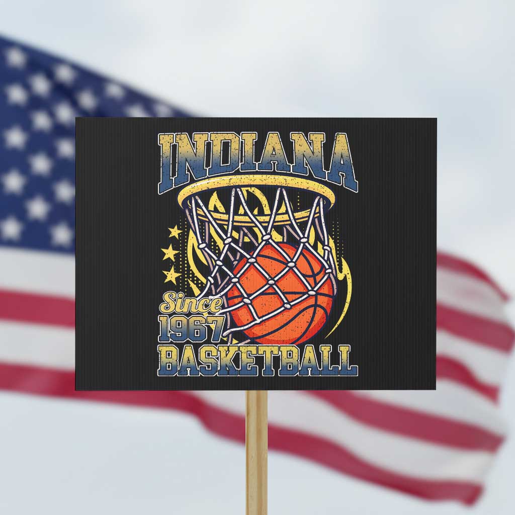 Indiana Basketball Flames Graphic Protest Sign Vintage 1967 Fan Indy Hoops Pride