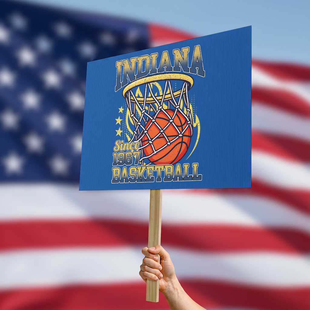 Indiana Basketball Flames Graphic Protest Sign Vintage 1967 Fan Indy Hoops Pride