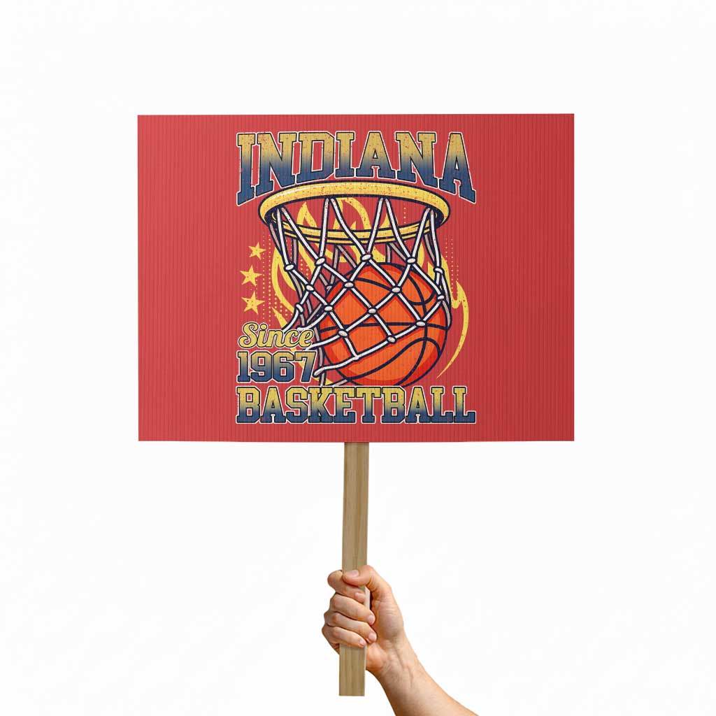 Indiana Basketball Flames Graphic Protest Sign Vintage 1967 Fan Indy Hoops Pride