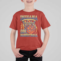 Indiana Basketball Flames Graphic T Shirt For Kid Vintage 1967 Fan Indy Hoops Pride