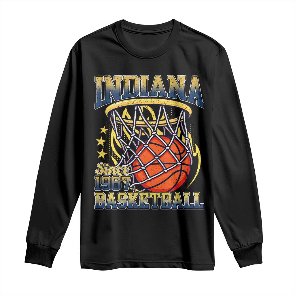 Indiana Basketball Flames Graphic Long Sleeve Shirt Vintage 1967 Fan Indy Hoops Pride