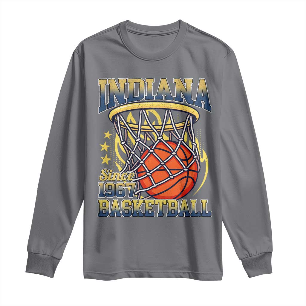 Indiana Basketball Flames Graphic Long Sleeve Shirt Vintage 1967 Fan Indy Hoops Pride