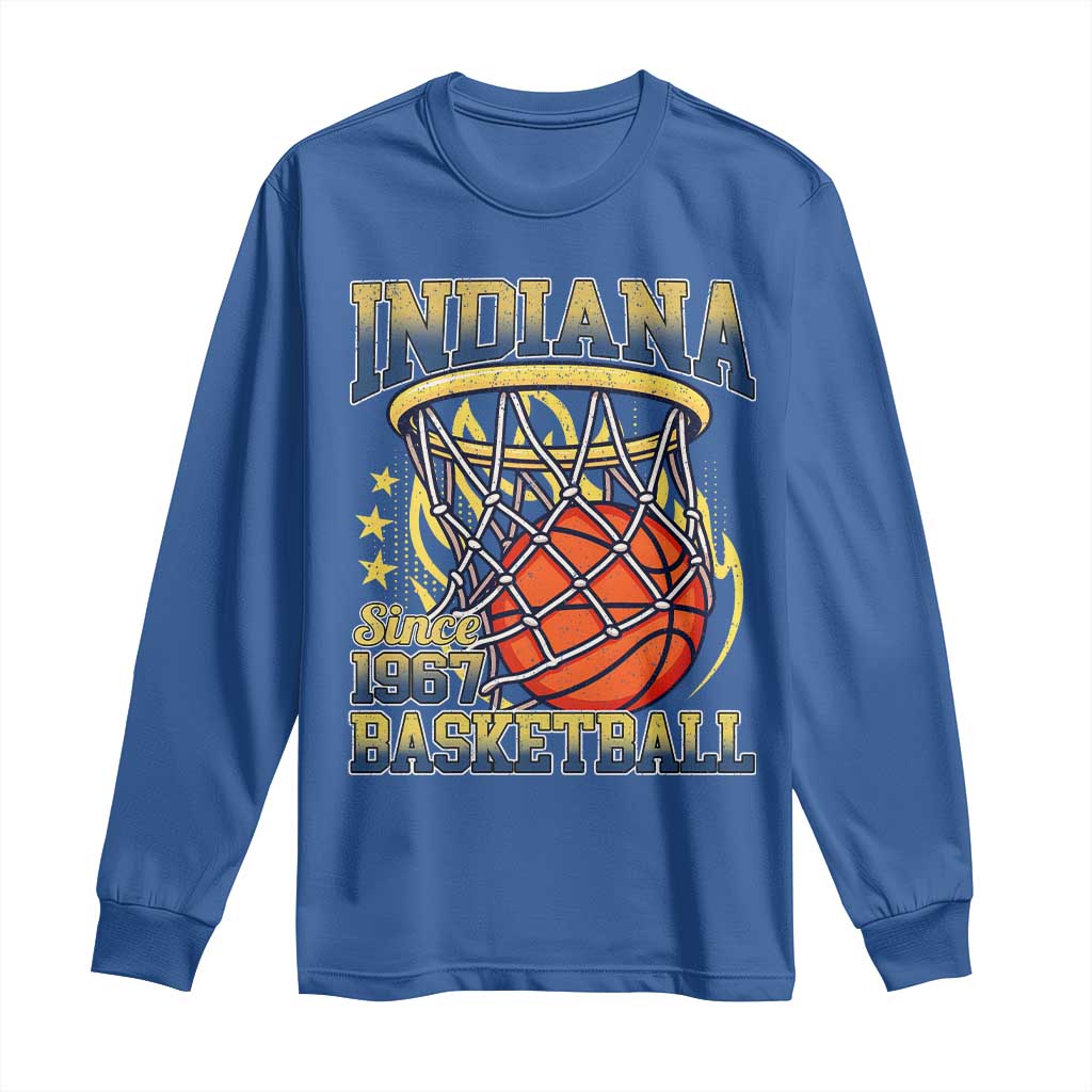 Indiana Basketball Flames Graphic Long Sleeve Shirt Vintage 1967 Fan Indy Hoops Pride