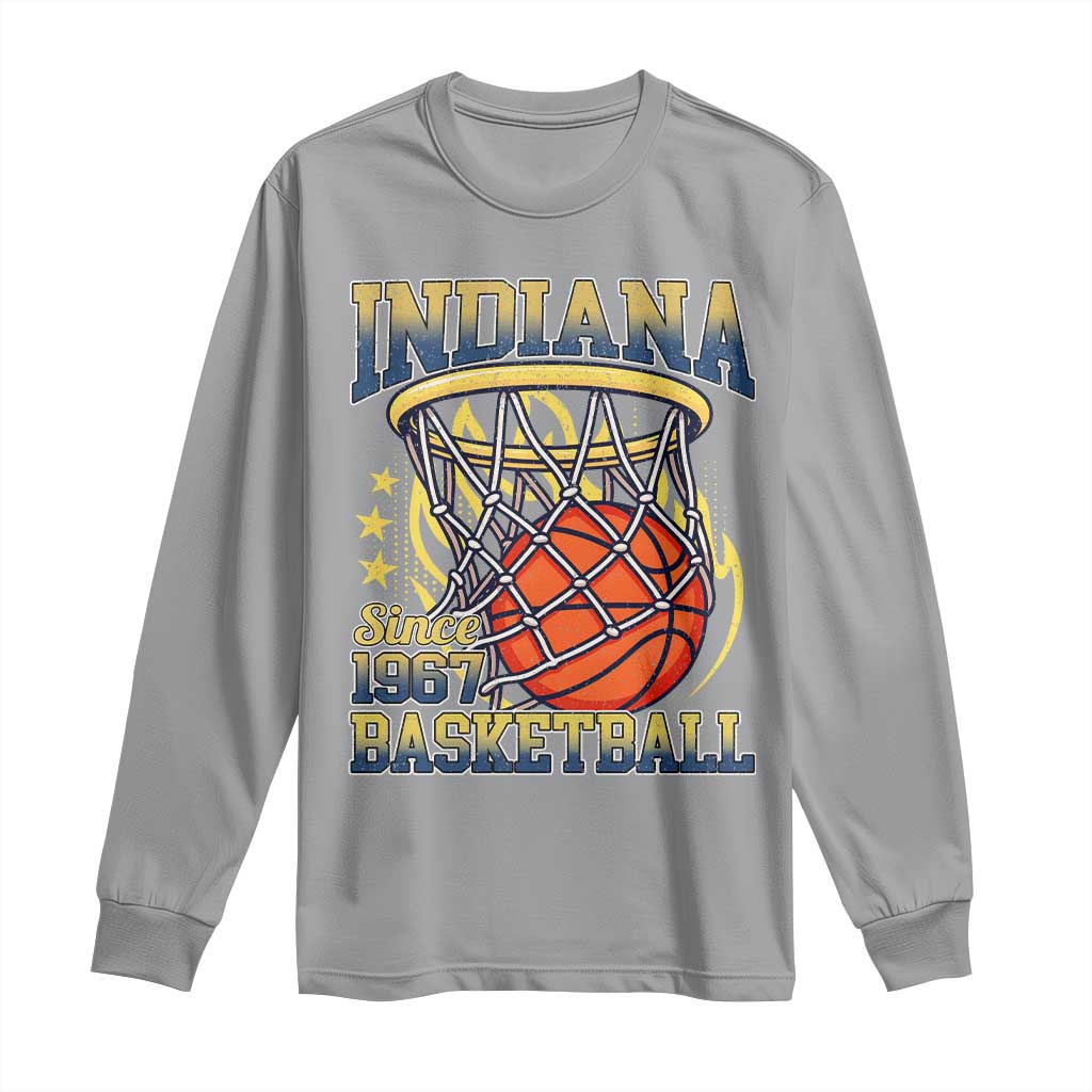 Indiana Basketball Flames Graphic Long Sleeve Shirt Vintage 1967 Fan Indy Hoops Pride