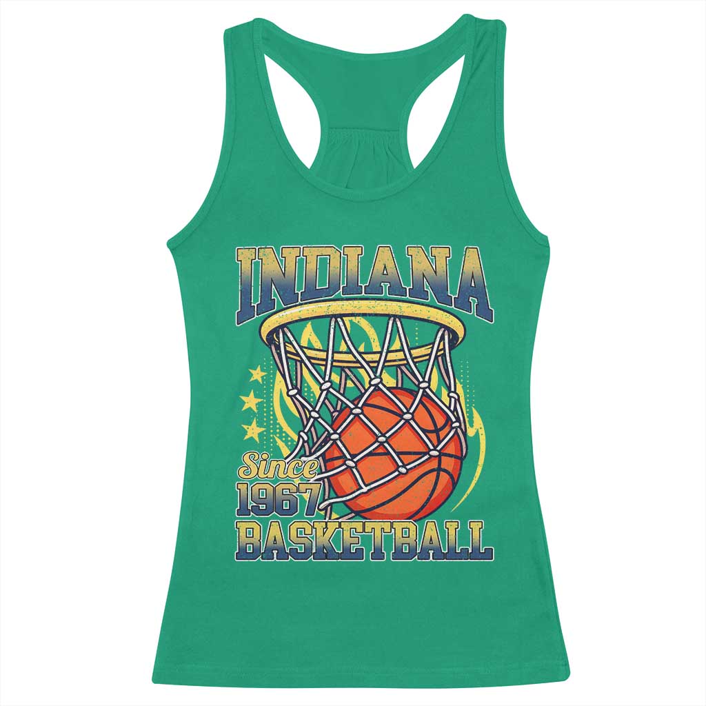Indiana Basketball Flames Graphic Racerback Tank Top Vintage 1967 Fan Indy Hoops Pride
