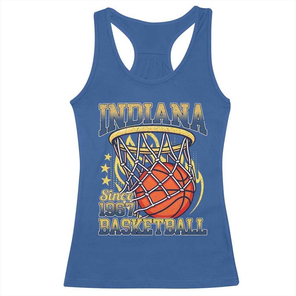 Indiana Basketball Flames Graphic Racerback Tank Top Vintage 1967 Fan Indy Hoops Pride