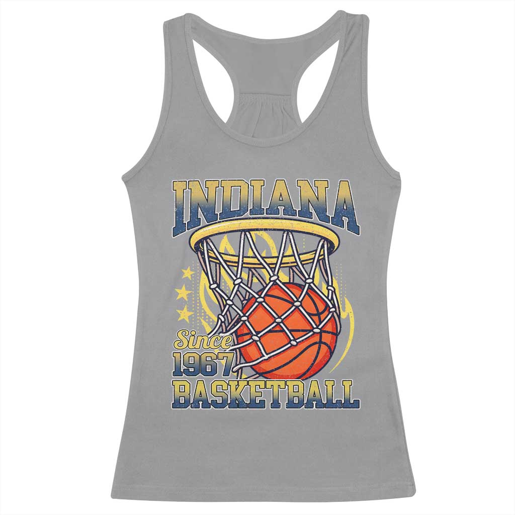 Indiana Basketball Flames Graphic Racerback Tank Top Vintage 1967 Fan Indy Hoops Pride