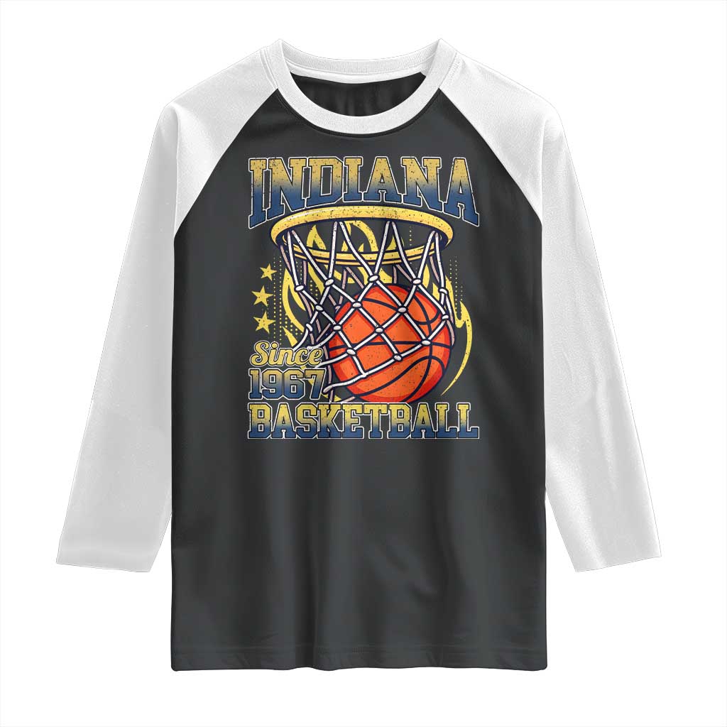 Indiana Basketball Flames Graphic Raglan Shirt Vintage 1967 Fan Indy Hoops Pride