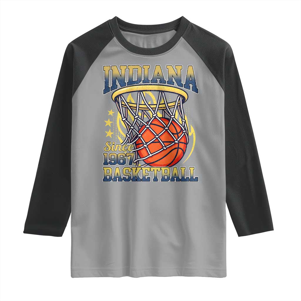 Indiana Basketball Flames Graphic Raglan Shirt Vintage 1967 Fan Indy Hoops Pride