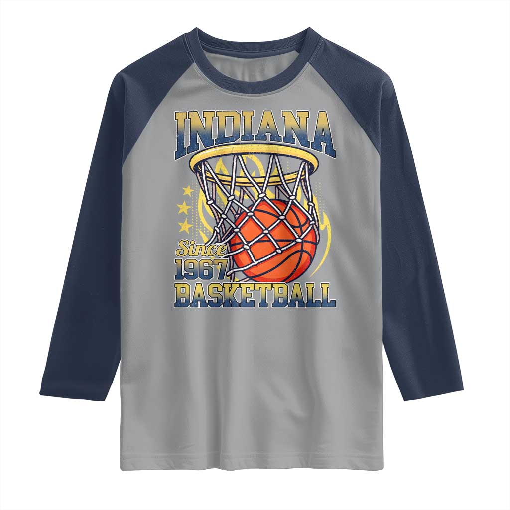 Indiana Basketball Flames Graphic Raglan Shirt Vintage 1967 Fan Indy Hoops Pride