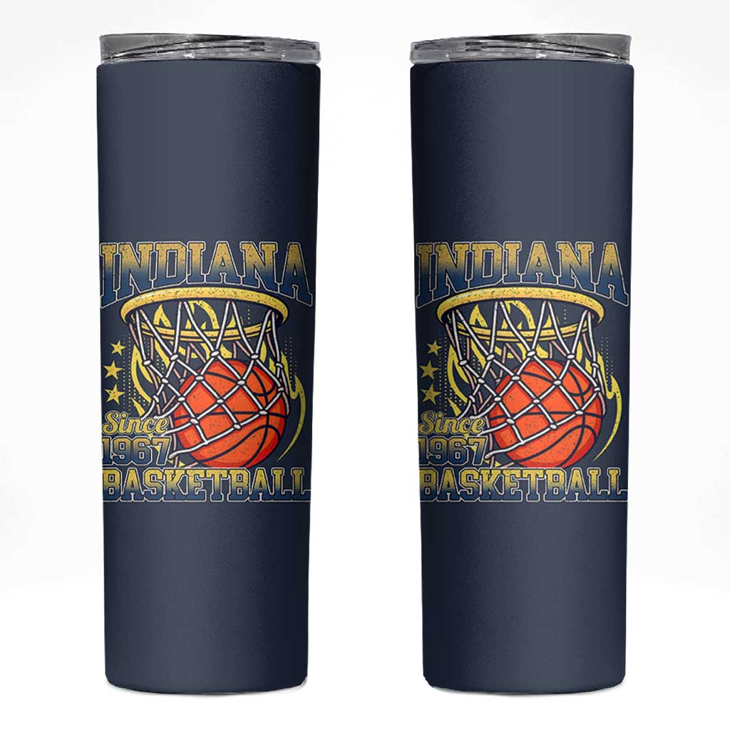 Indiana Basketball Flames Graphic Skinny Tumbler Vintage 1967 Fan Indy Hoops Pride
