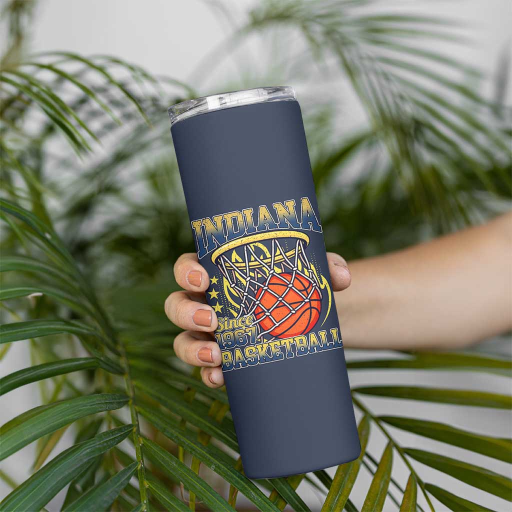 Indiana Basketball Flames Graphic Skinny Tumbler Vintage 1967 Fan Indy Hoops Pride