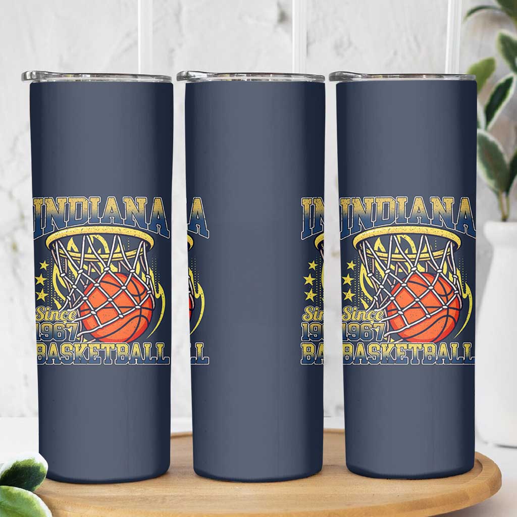 Indiana Basketball Flames Graphic Skinny Tumbler Vintage 1967 Fan Indy Hoops Pride