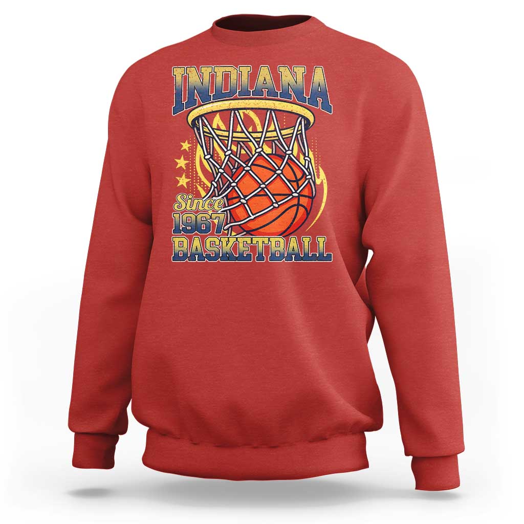 Indiana Basketball Flames Graphic Sweatshirt Vintage 1967 Fan Indy Hoops Pride