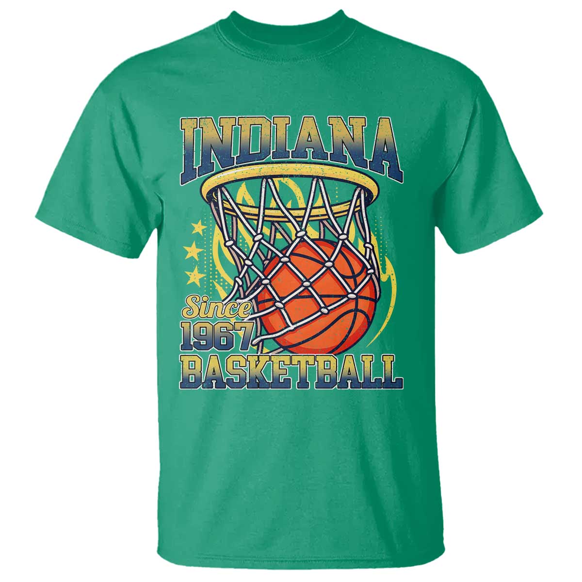 Indiana Basketball Flames Graphic T Shirt Vintage 1967 Fan Indy Hoops Pride